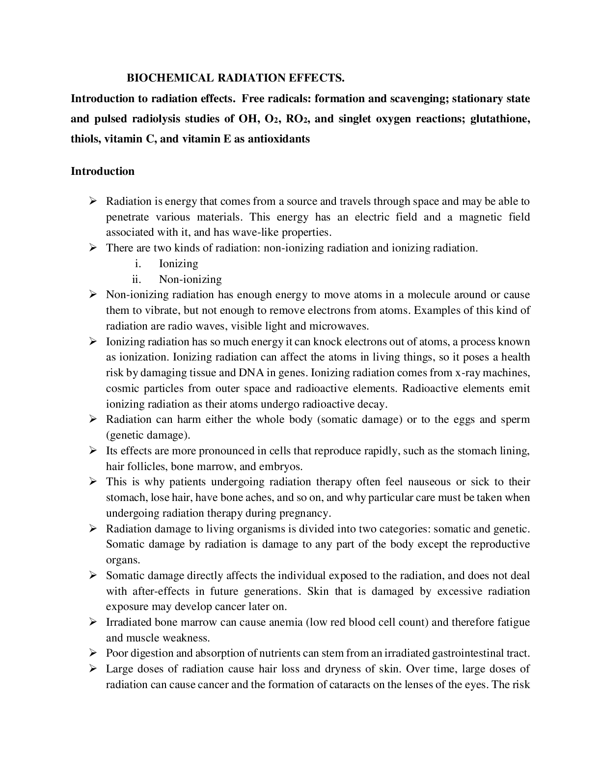 Preview image for Biochemical radiation effects.